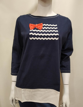 Camiseta mujer cotton mariner lazo media manga