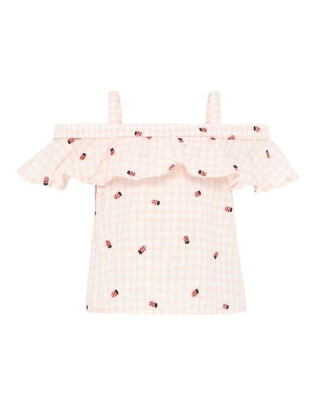 Camiseta con motivo de mariquita rosa niña