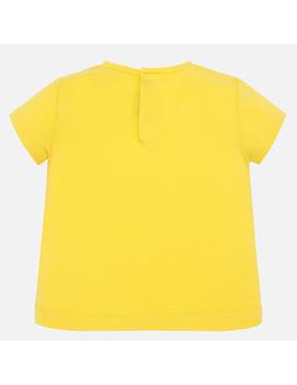 Camiseta Mayoral M/C Gatita Amarilla  Bebe Niña