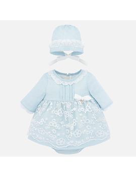 Vestido Mayoral Ceremonia Azul Para Bebe Niña