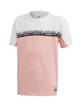 Camiseta Adidas Tee Rosa/Blanco
