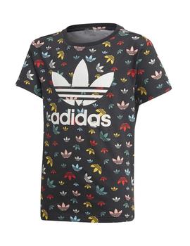 Camiseta Adidas Tee Negro/Multicolor Para Niño/a