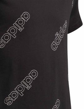 Camiseta Adidas YG FAV Negro/Blanco