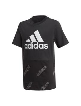 Camiseta Adidas YB FAV AOP Negro/Blanco Niño