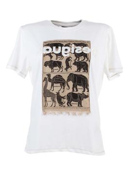 Camiseta Desigual African Animals Blanco Mujer