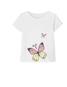 Camiseta Name it Mariposa Blanca Para Niña