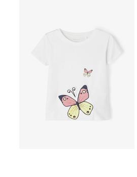 Camiseta Name it Mariposa Blanca Para Niña