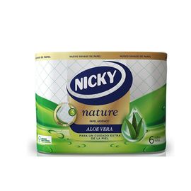 Papel Higiénico Nicky Nature Envase Papel  Pack/6u