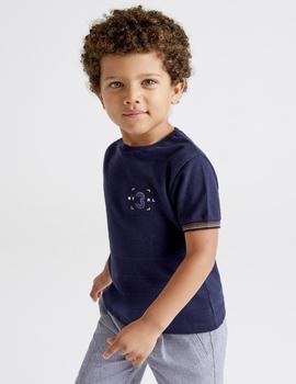 Camiseta Mayoral  M/c Granito Relieve Marino Para Niño
