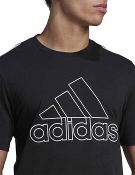 Camiseta Adidas M FI BOS Negro/Blanco Hombre