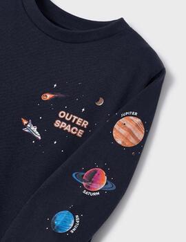 Camiseta  Manga Larga Mayoral Outer Space Para Niño