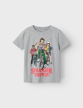 Camiseta Name It Stranger Thinkgs Gris Para Niño