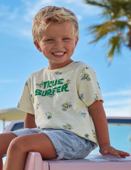 Camiseta Mayoral Surfer Beige Para Niño