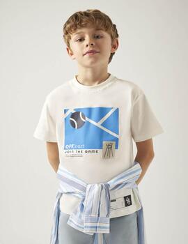 Camiseta Mayoral M/C Join The Game Azul Para Niño